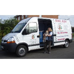 Tina with the Dial a Dog Wash van