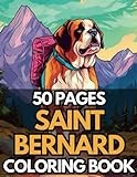 Saint Bernard Coloring Book (50 Pages) (Dog Coloring Books)