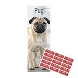 Pug Slim Calendar 2025 | Dog Breed Slimline Calendar | 12 Month | January 2025 To December 2025 | With Free Organisational Stickers