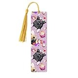 French Little Bulldog Print Wooden Bookmark Colorful Tassel Bookmarks Ornaments for Crafts, Christmas,Wedding