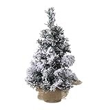Generic Outdoor Pug Statue Christmas Decorations Simulation Snow Christmas Tree Mini Tree Desktop Ornaments Christmas Snow Spray Tree Girls Ornament (A, 29x6cm)
