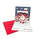 Generic Middle Finger Pointer Christmas Greeting Small Card Card Blessing Three- Card Christmas Goddaughter Christmas Ornament (Blue, One Size)