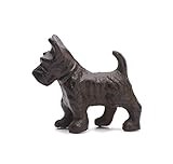 BRASSTAR Cast Iron Schnauzer Dog Pet Statue Paperweight Sweet Cute Pup Figurine Gift Garden Lawn Home Office Desk Decor Collectible Gift PTWQ013