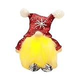 Generic Gnome Statues Outdoor Christmas Dwarf Faceless Doll Figurine Ideal Children's and Toy Chihuahua Sculpture (Red, One Size)