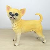 Statues Collectible Figurines Sculpture Simulation Chihuahua Puppy Decoration Home Small Dog Animal Model Resin Craft Decoration Decoration Gift Standing Chihuahua