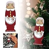 Generic Chihuahua Sculpture Hristmas Grandma Figurine Festive Holiday Decorations for Home and Kindergarten Ornament (Red, 3.6x3.7x10.5cm)