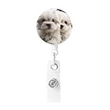 Cute Maltese Puppy Retractable Badge Reels with Alligator Clip and Key Ring Cute Nurse Id Badge Holder for Office Worker Doctor Nurse