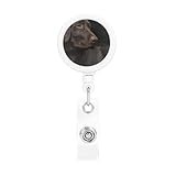 Retractable Badge Holders for Work Badge Clip with Key Ring Brown Labrador Retriever Print Badge Holder for Nurse Badge Reel for Man Woman Id Card Holders Badge Reel for Office Doctor