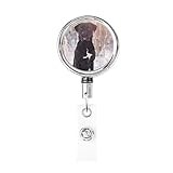 Winter Sunset Black Boxer Printed Metal Badge Clips Retractable Keychain Id Badge Holder with Belt Clip Key Ring for Men Women Work Office