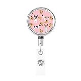EVANEM Retractable Badge Holder with Sturdy Metal Edge Rat Terrier Dog Print Badge Reel for Nurse Badge Clip for Women Men Id Card Holders with Key Ring Id Badge Holder for Work