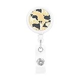 Badge Reel with Key Ring Border Collie Pattern Printed Retractable Badge Holder for Women Men Id Badge Holder Id Card Holders with Clip for Office Doctor Nurse