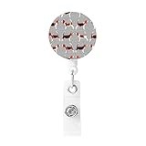 Badge Reel with Key Ring Beagle Patterns Printed Retractable Badge Holder for Women Men Id Badge Holder Id Card Holders with Clip for Office Doctor Nurse