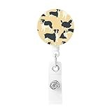 Badge Reel with Key Ring Border Collie Pattern Printed Retractable Badge Holder for Women Men Id Badge Holder Id Card Holders with Clip for Office Doctor Nurse