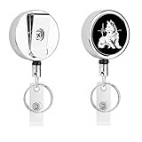 Samoyed Dog Retractable Badge Holder Metal Badge Reel ID Card Holder Key Ring with Belt Clip