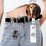 LZQPOEAS Retractable Badge Reels with Swivel Clip Golden Retriever ID Card Badge Holder for Nurse Badge Clip with Key Ring ID Badge Holder for Office Cute Id Badge Clip for Doctor Worker