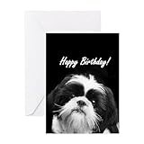 CafePress Birthday Shih Tzu Greeting Cards Greeting Card, Note Card, Birthday Card, Blank Inside Matte Glossy