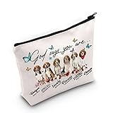 WZMPA Beagle Dog Cosmetic Makeup Bag Beagle Lover Gift God Says You Are Unique Special Lovely Precious Strong Beagle Zipper Pouch Bag For Women Girls, God Says Beagle, Fit