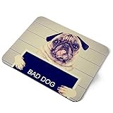 Destination Vinyl ltd Funny Pug Dog Convict Mug Shot Flexible Rectangle 5mm Rubber Mouse Mat Pad Office Home Novelty Printed Desk Accessory #52870