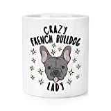 Crazy French Bulldog Lady Stars Makeup Brush Pencil Pot