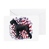 CafePress Giant Schnauzer Patriot Greeting Cards (Package Of Greeting Card (10-pack), Note Card with Blank Inside, Birthday Card Matte