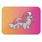 BLAK TEE Cute Cavalier King Charles Spaniel Mouse Pad 18 x 22 cm in 3 Colours Pink Yellow