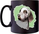 Klassek Burgos Pointer Dog Breed Mug Coffee Tea 10oz Black Satin Gift Present