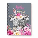 Curled Up Staffordshire Bull Terrier A5 Notebook – Staffie Wired Exercise Book – Staffy Lover Gift – Lined Pages