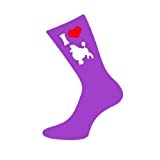 I Love Poodle Womens Purple Socks