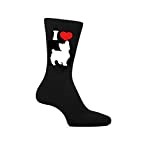 EFY I Love Yorkshire Terrier Mens Socks, China Mug and or Coaster. Heat Pressed Novelty Gift (Socks)