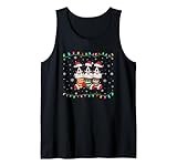 Xmas Lights Greater Swiss Mountain Dog in Christmas Socks Tank Top