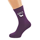 I'd Rather Be Cuddling my Basset Hound with Dog Image Printed on Ladies Purple Socks, 4-8