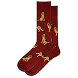 Hot Sox Men's Fun Dogs Crew 1 Pair Pack-Cool & Funny Pets Novelty Fashion Socks, German Shepherd (Wine), 4.5-12 UK