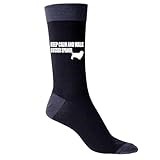 Print4U Keep Calm & Walk Sussex Spaniel Men's Novelty Socks Black Dog Lovers