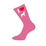 I Love English Bull Terrier Womens Pink Socks