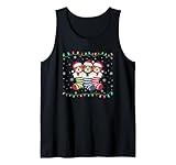Xmas Tree Lights Funny Briard Dog in Christmas Socks Tank Top