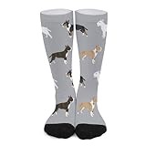 Novelty Crew Socks,Bull Terrier Dog Breed Casual Funny Dress Socks Mid Calf Sport Athletic Socks For Women Men