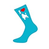 I Love Poodle Womens Turquoise Socks