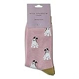 Miss Sparrow Fox Terriers Dusky Pink Womens Novelty Ankle Socks Adult One Size