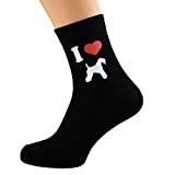 GIFTSEARCH I Love Kerry Blue Terriers Design Black Mens Socks (X6N125)