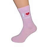 I Love Schnoodles Design Ladies Pink Socks UK 4-8 EUR 37-41 (X6N237)