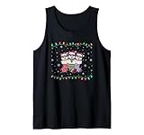 Xmas Tree Lights Funny Finnish Spitz Dog in Christmas Socks Tank Top