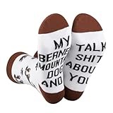 CENWA 1 Pair Bernese Mountain Dog Pet Lover Socks My Bernese Mountain Dog And I Talk About You Socks Gift for Dog Lover, White, Medium