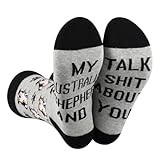 CENWA 1 Pair Australian Shepherd Dog Socks My Australian Shepherd And I Talk About You Socks Gift for Dog Lover, Australian Shepherd, Medium