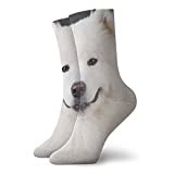 Smile Samoyed Dog Puppy Men Women Socks Tube Dress Crew Short Hose