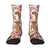 Oudrspo Brussels Griffon Dog Floral Women Men Crew Socks Cushioned Crew Socks Athletic Compression Socks