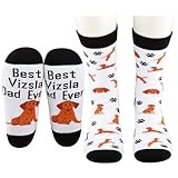 MYSOMY Vizsla Dog Dad Socks - Hungarian Vizsla Owner Gift - Best Dad Ever (UK)