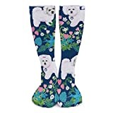 ODHHGDF Sport Socks Bichon Frise Dog Maltese Dog Bolognese Dog Crew Athletic Socks Breathable Walking Socks Soft Crew Socks For Sport Travel Work 50cm