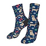 KJHSJ Cairn Terrier Christmas Terrier Dog Dogs Cairn Terriers Navy Blue Men's Athletic Ankle Socks Cushion Running Socks for Men&Women Cotton Socks Crew Socks