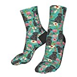 Sports Socks Portuguese Water Dog Flower Running Socks Anti Bliste Walking Socks Unisex Trainer Socks For Walking Men Climbing 40Cm