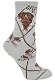 German Wirehaired Pointer Dog Design Novelty Socks In Grey (Large)
